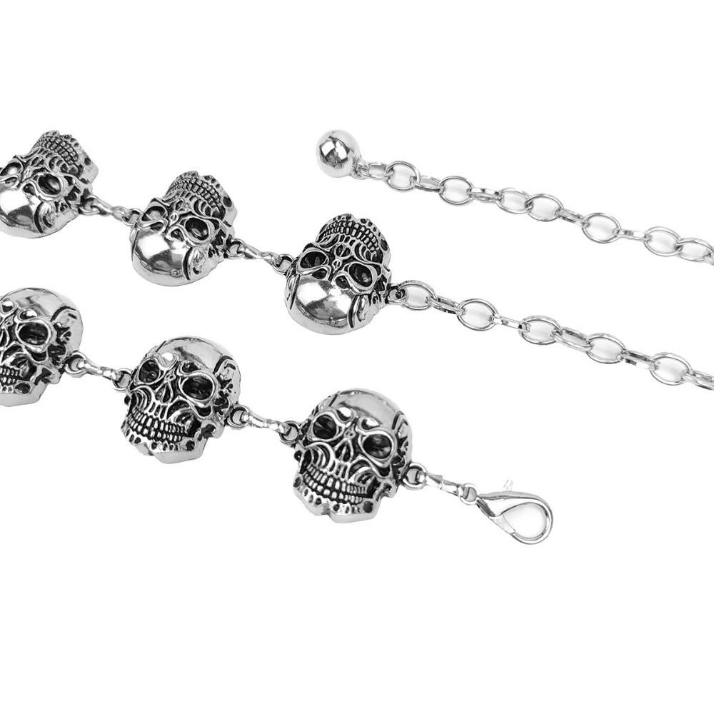 Y2K Skull Waist Chain Silver Waistband Fashion Body Chain  Girl