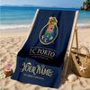 Custom Name FC Porto Emblem Design. Personalized Microfiber Beach Towel, Quick-Dry, Ideal for Summer Travel, Beach Essential, Swimming