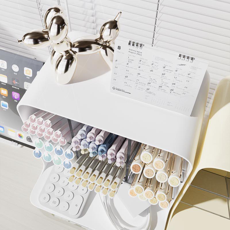 Angled Pen Holder Desk Organizer - Large Capacity