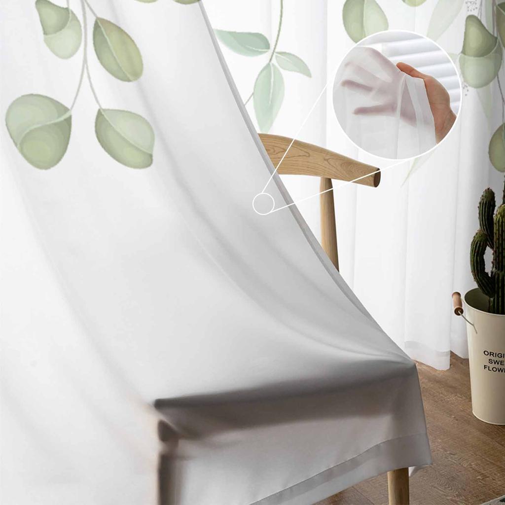 Countryside Plant Flowers Watercolors Bedroom Curtains Tulle Sheer Curtain Living Room Home Decor Voile Drapes