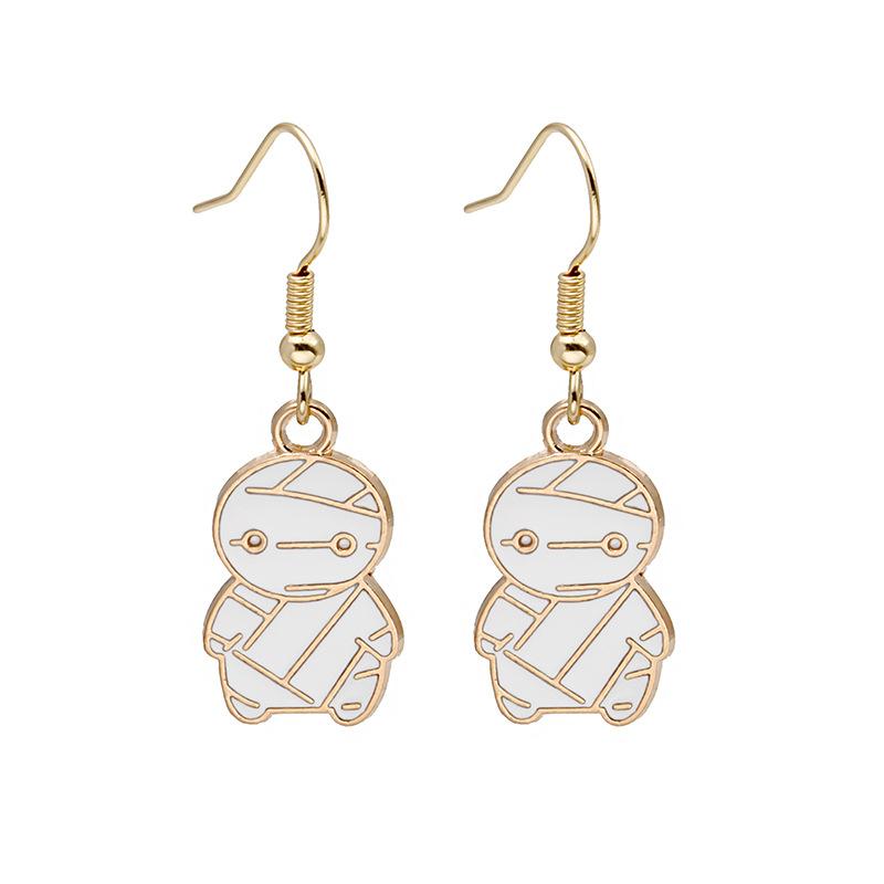 Popular Halloween Earrings Series, Simple Halloween Pumpkin Head Earrings, Alloy Drip Earrings