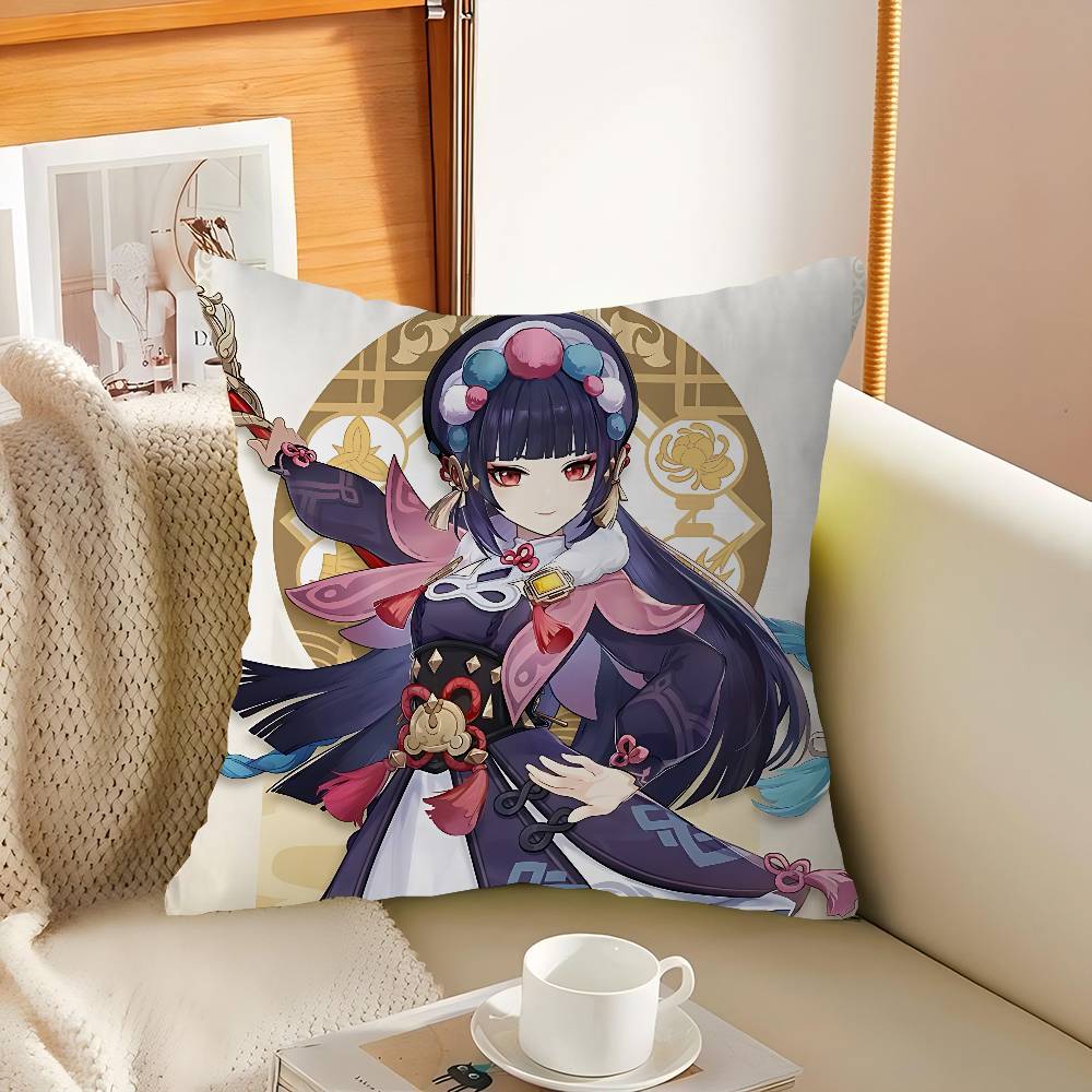 Genshin Yun-Jin Cushion Cover Pillow Cover Decor Pillowcase Printed Cushion Case For Couch