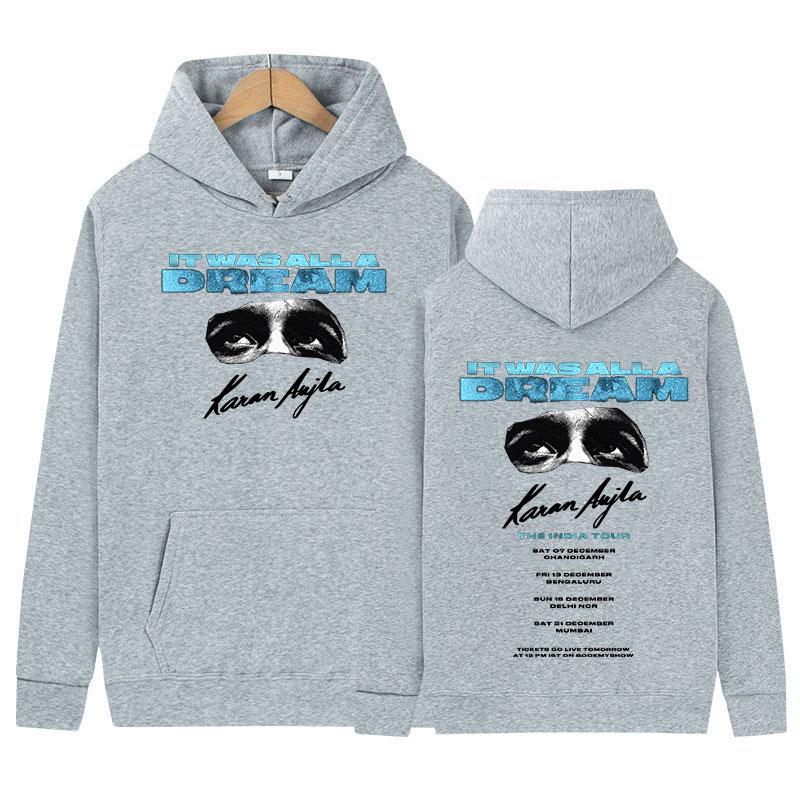 Rapper Karan Aujla It Was All A Dream Tour 2024 Album Hoodie Men's Women Hip Hop Vintage Fashion Oversized Sweatshirt Streetwear