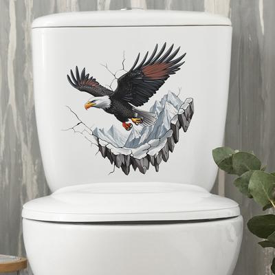 Kreative Wilde Adler Badezimmer WC Aufkleber Heimverschönerungsaufkleber