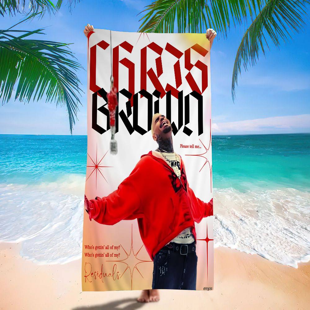 C-Chris B-Brown Rapper Classic Movie Big Microfiber Beach Towels Quick Dry Towel Sand Beach Towels Pool Towel for Travel Swim