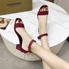 Fashion Women's 2025 Summer Fashion Sandals Medium High Heel Outdoor Sandalias Elegant Wedding Shoes 35-40 Buckle Strap
