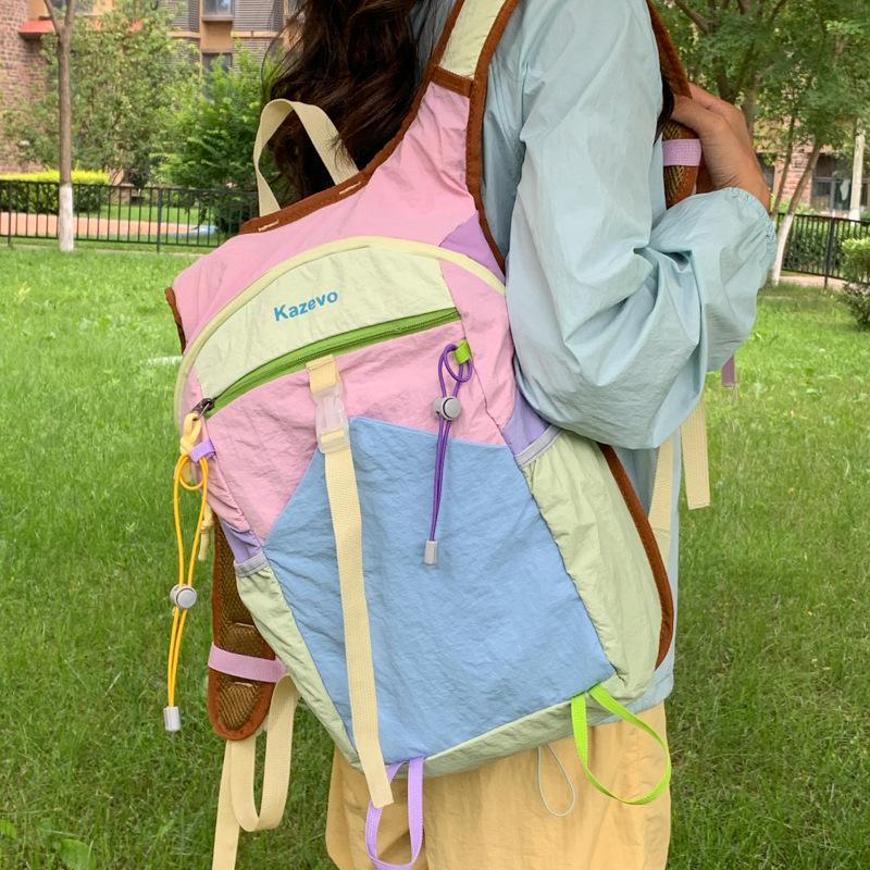Schoolbag Wholesale Dopamine Contrasting Color Lightweight Versatile Mountaineering Bag 1011 New Outdoor Commuter Cycling Hiking Bag Computer Bag
