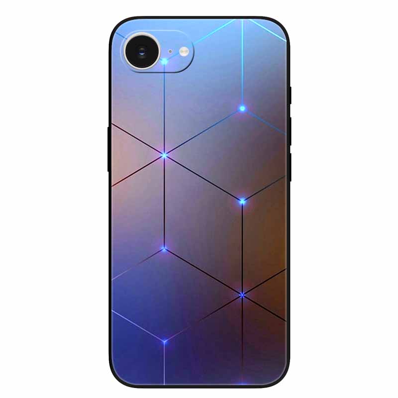 Schwarze Handyhülle Cover für Apple iPhone 16e Hüllen Gedruckte TPU Weiche Stoßfängerhülle für iPhone16e 16e 2025 Schutz Silikonhüllen