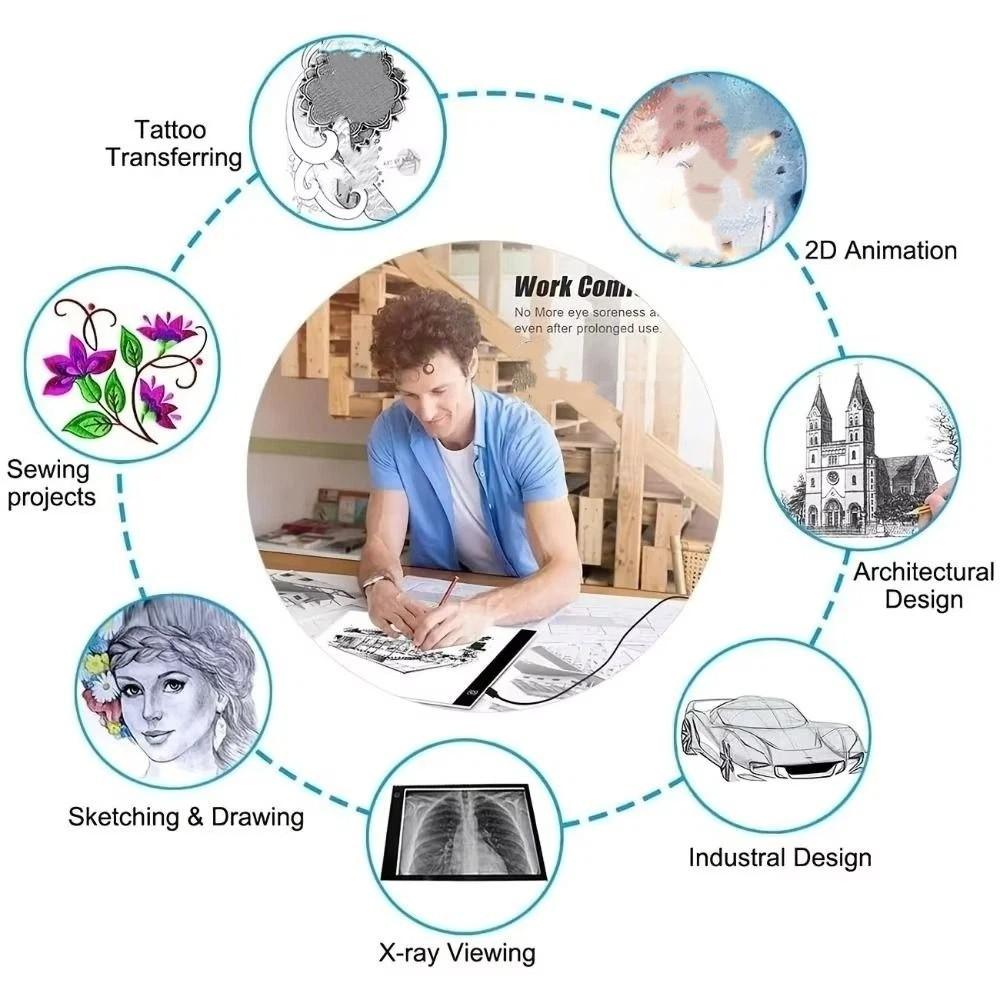 A4 LED Zeichenbrett 3 Stufen Animations Zeichenblock Praktisches Elektrisches Zeichenbrett Anime Kopieren