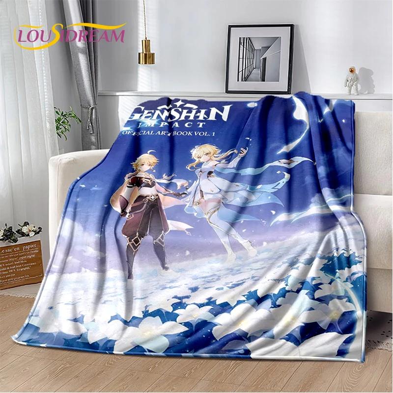 New Genshin Impact Character Solo Cartoon Game Soft Blanket,Soft Throw Blanket for Home Bedroom Bed Sofa Picnic Child Gift