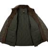 European and American Style Men's Autumn and Winter Thin Classic Quilted Jacket with Corduroy Lapel, American Casual Retro Cotton Jacket