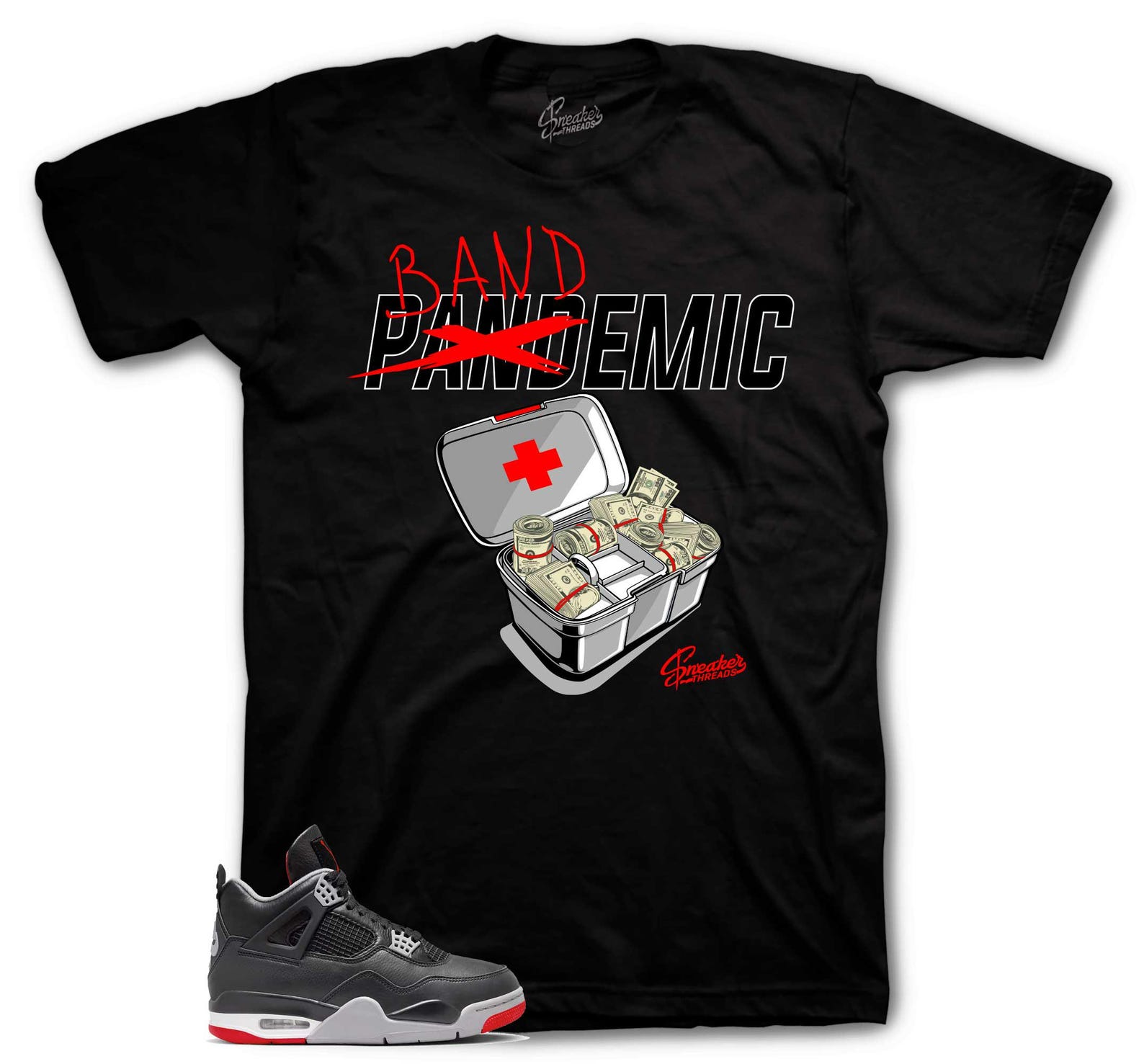 Sneaker Tees To Match Retro 4 Bred - Bands Shirt M