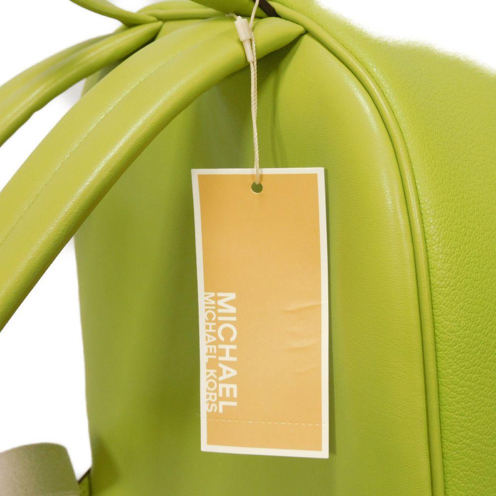 Used Jet Set Medium Pocket Daypack (11974) 35T4STTB2L 7927 Calfskin Unused Logo Lime Women's from Japan AUTHENTIC