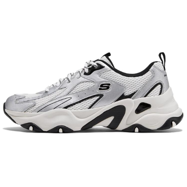 Skechers DLites 5.0 Panda Shoes Comfortable Versatile Shock Absorbing Durable Breathable Supportive Increased Height Low Top Dad Shoes 232496-SLBK 41