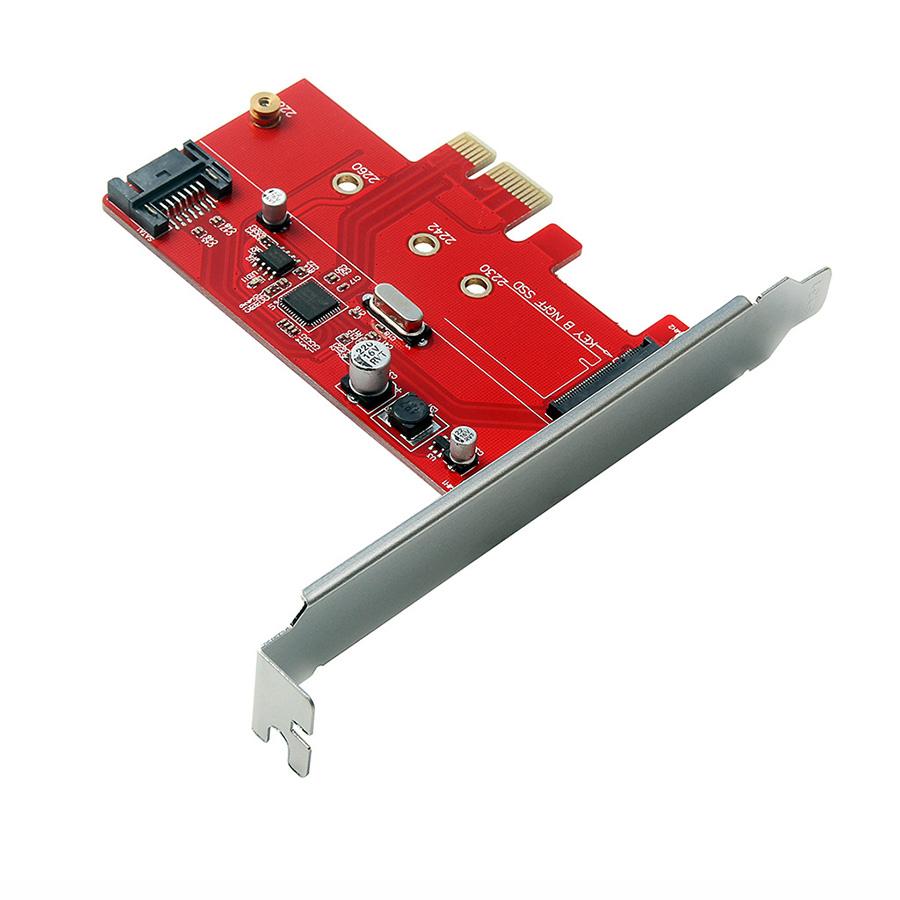 PCIE X1 to B Key M.2 NGFF SATA SSD 2280 2260 2242 2230 PCI-Express Adapter Card