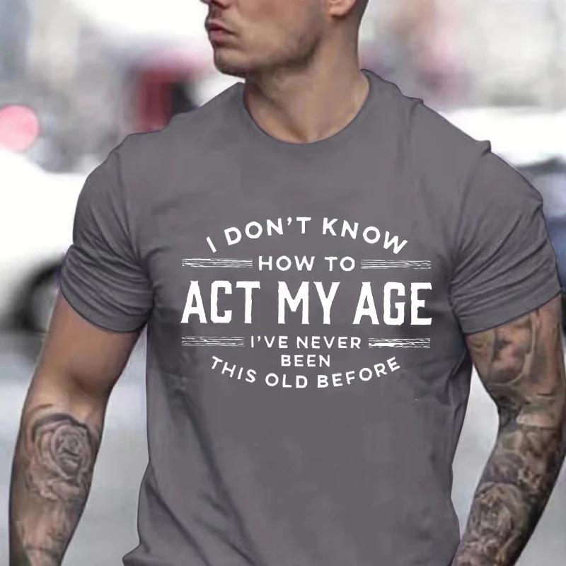 

Мужская летняя футболка из 100% хлопка с юмористическим забавным принтом в виде букв, свободная, большого размера, повседневная, с круглым вырезом, хлопковая, с коротким рукавом, одежда 4XL