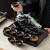 1 set of creative lazy tea set, semi-automatic cow teapot, magnetic rotating water guide, Chinese Kung Fu tea set