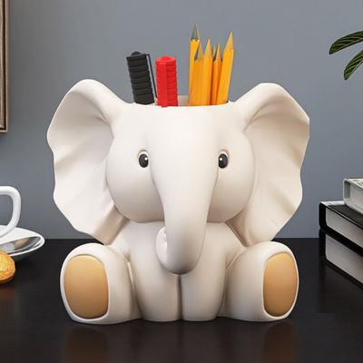 Θήκη για στυλό ελέφαντα, ανθεκτική στο ξεθώριασμα, οργανωτής γραφείου από ρητίνη, πολυλειτουργική διακόσμηση γραφείου, τέλεια αξεσουάρ γραφείου