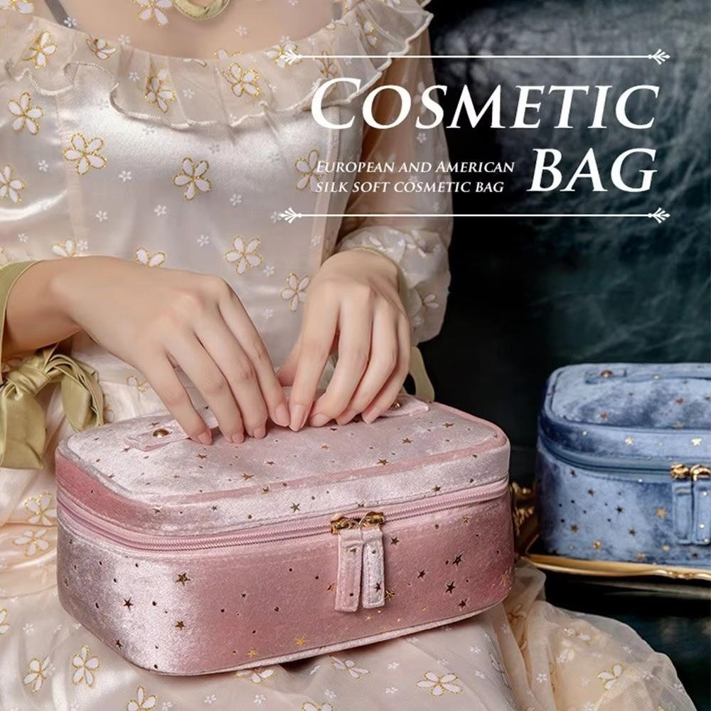 Trendy Star Wash Handbags Multifunctional Velvet Cosmetic Bag Toiletry Case Lipstick Bags Large Capacity Storage Bags