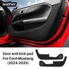 Door Protect Sticker For Ford Mustang 2024 2025 Anti-kick Pad Suede Leather Carbon Car Door Protection Edge Interior Accessories