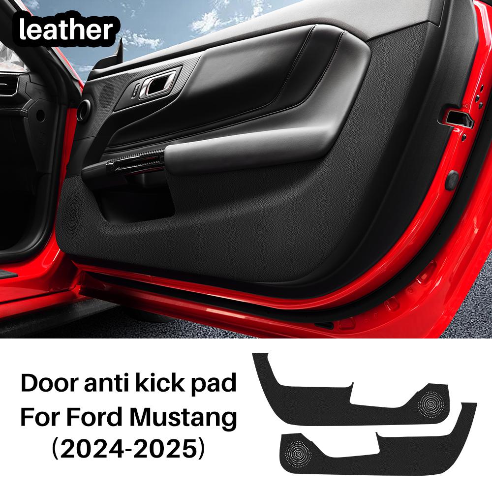 Door Protect Sticker For Ford Mustang 2024 2025 Anti-kick Pad Suede Leather Carbon Car Door Protection Edge Interior Accessories