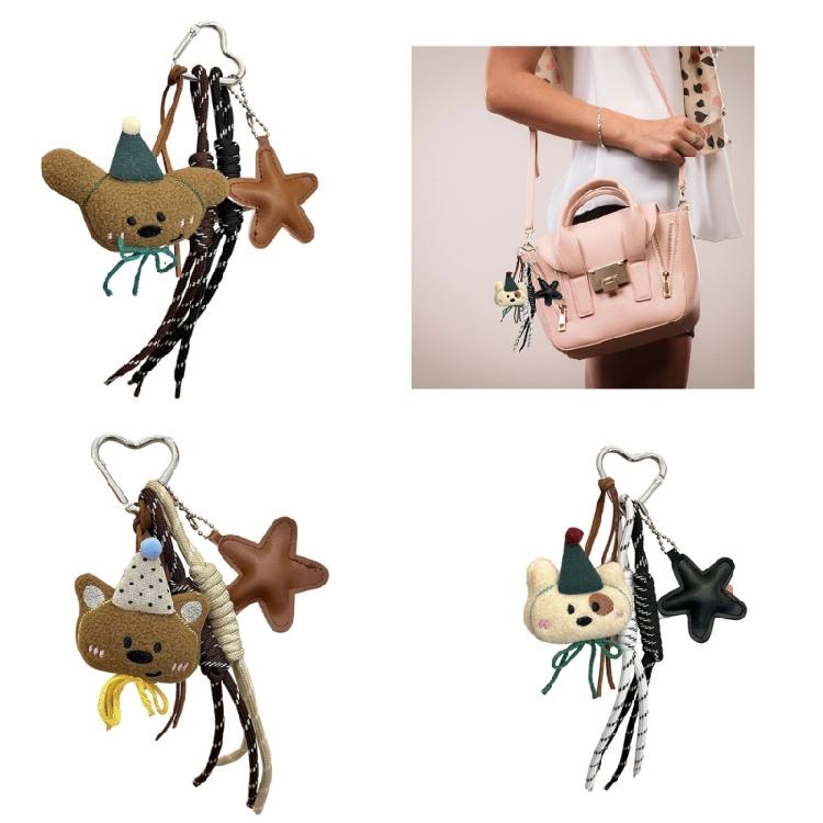 Sweet Bear Purse Accessory Soft and Portable Bag Pendant Cartoon Bag Keychain Bags Charm for Parties and Casual Outings