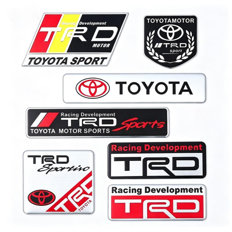 Car Aluminum Emblem Badge Supercharged Styling Decal Sticker For Toyota Hilux Aygo Yaris Ractis Corolla Camry CHR Auris Tacoma