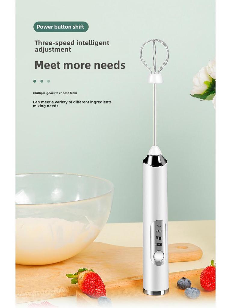 Wireless Electric Handheld Egg Beater & Milk Frother for Cream, Cake, Coffee, Baking