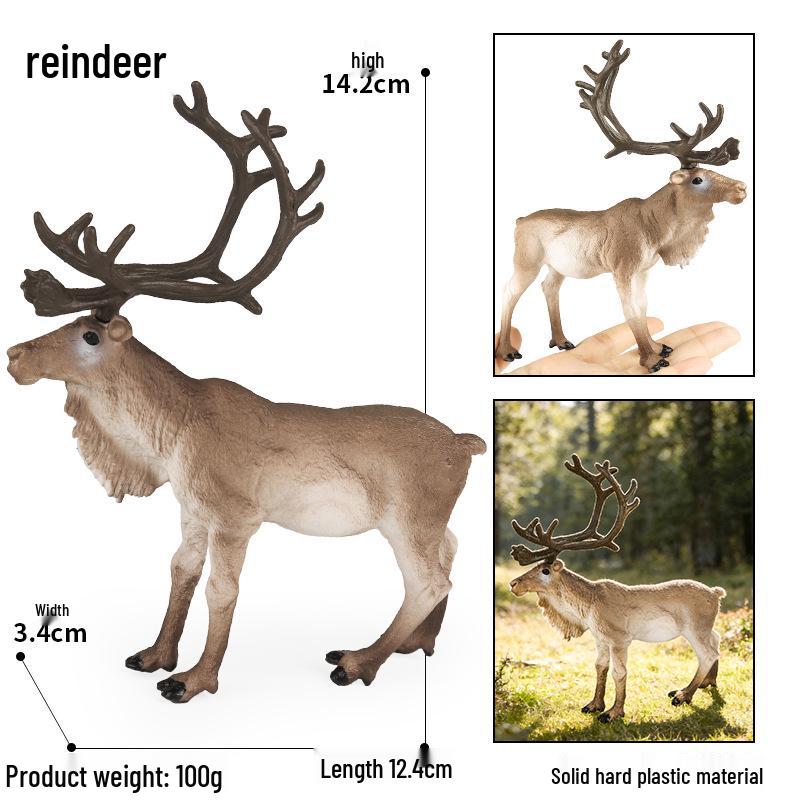 Cross-Border Christmas Wildlife Toy Set: White-tailed & Sika Deer Static Model
