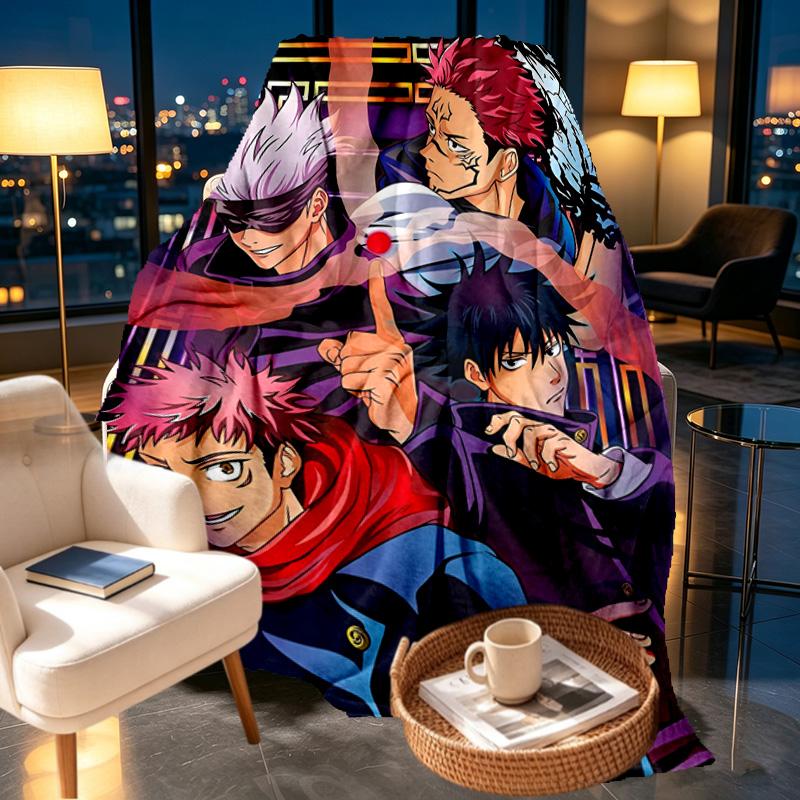 Coperta con Stampa Jujutsu Kaisen - Morbida e Confortevole, per Camera da Letto, Viaggio, Divano, Decorazione per la Casa - Regalo di Compleanno Natale per Amico