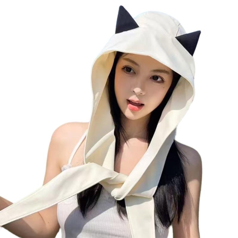 Breathable Soft Sun Protective Hat with Devil Ear Design For Beach Vacation Popular Bag Hat for Various Occasion
