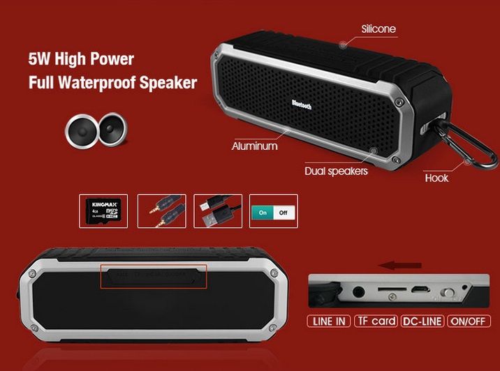 Mini Wireless Waterproof Bluetooth Stereo Speaker for Sport and Outdoor C28 Silver