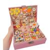 Girls' Hair Accessory Organizer: Large Leather Box with Drawer for Clips & Bands