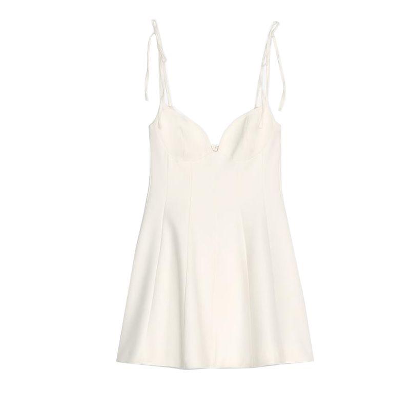 Summer New Product Women's Clothes Bowknot Decoration Sling Short Dress 3152210 3152346 2888777