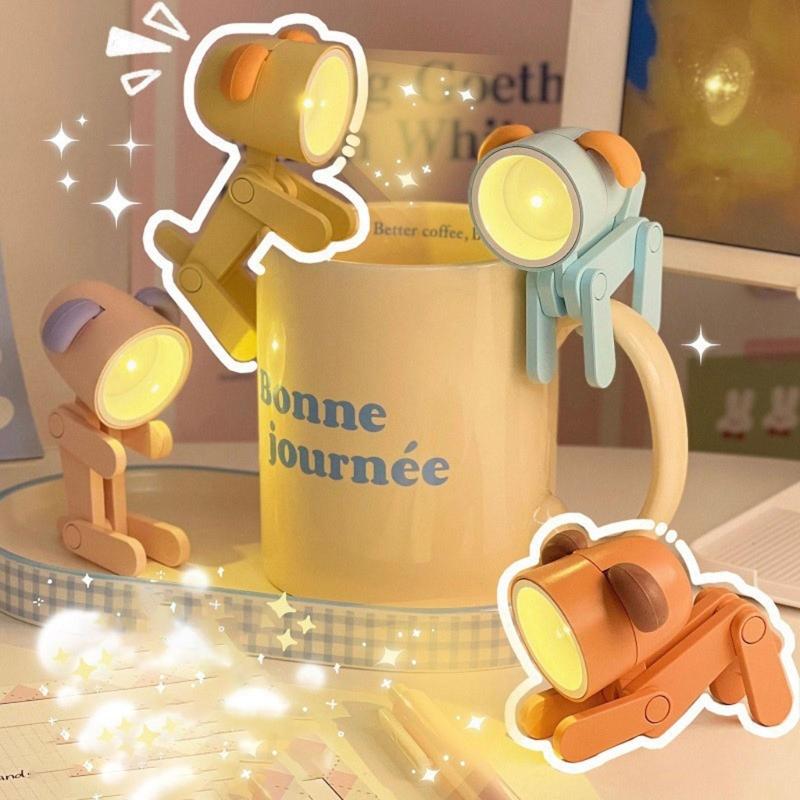 Mini Puppy Desk Lamp for Night Reading Deer Night Light Table Lamp Cute Table Pet Puppy for Baby Girl Women