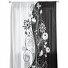 Schwarz-weißes Blumenmuster Tüll Fenstervorhänge Wohnzimmer Organza Sheer Voile Vorhang Schlafzimmer Küche Wohnkultur Drapieren