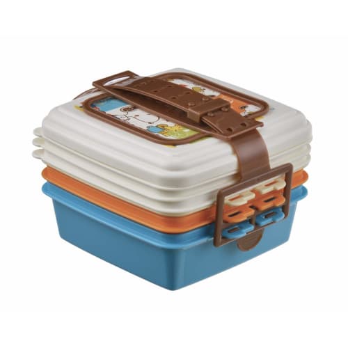 T-World Large Lunch Box, Yellow, 34 x 27.8 x 20.5 cm (H), "Snoopy Comic" Design, 4000Y, Pack of 5