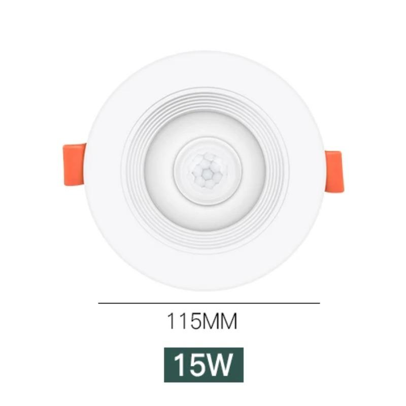 

Потолочные светильники с датчиком движения, 20 Вт, встраиваемое освещение для лестниц, светодиодный потолочный светильник, 5 Вт, 10 Вт, 15 Вт, светодиодный точечный светильник для умного дома, встроенная лампа 90-260 В Warm White
