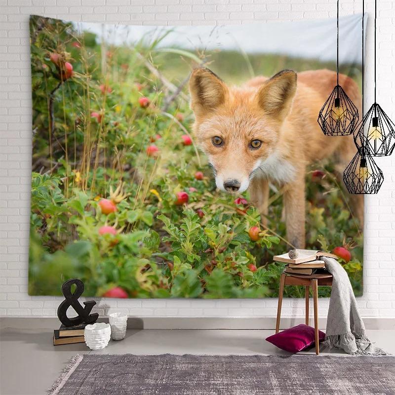 Милый лисий подвесной тканевый гобелен для спальни — фото 11