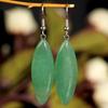 Elegant Oval Pink Crystal Drop Earrings Women Natural Stone Jewelry Stylish Everyday Accessory