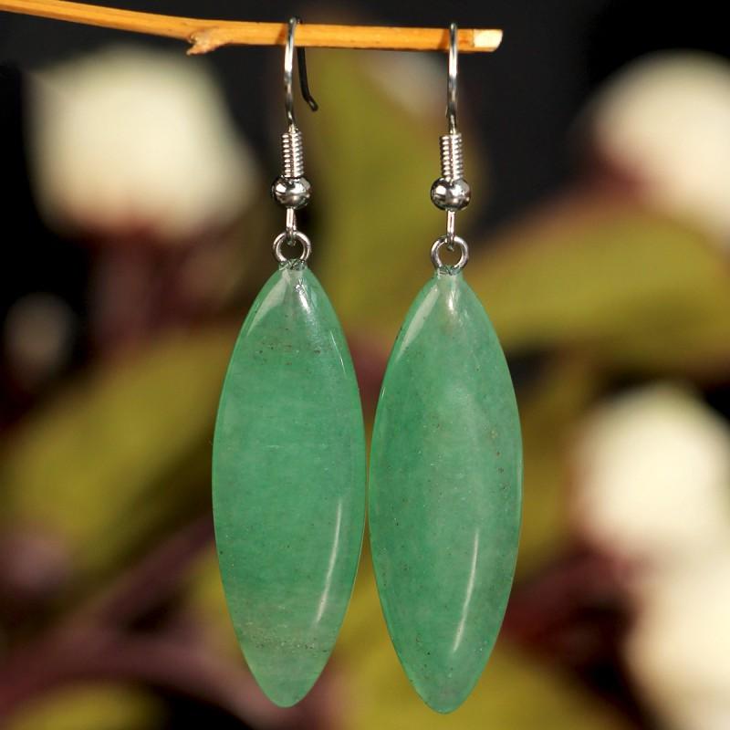 Elegant Oval Pink Crystal Drop Earrings Women Natural Stone Jewelry Stylish Everyday Accessory