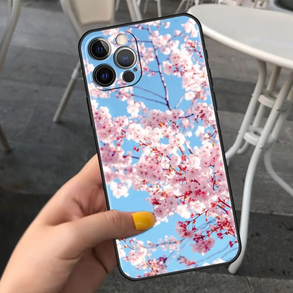 Kirschblüten Handyhülle für iPhone Samsung Galaxy Redmi Xiaomi Oppo OnePlus Note SA 7 8 9 10 11 12 13 14 20 21 22 23 53 54 Pro Max Plus Ultra
