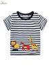 Boys' Cartoon Striped Cotton Short-Sleeve T-Shirt - Stylish & Versatile Summer Wear