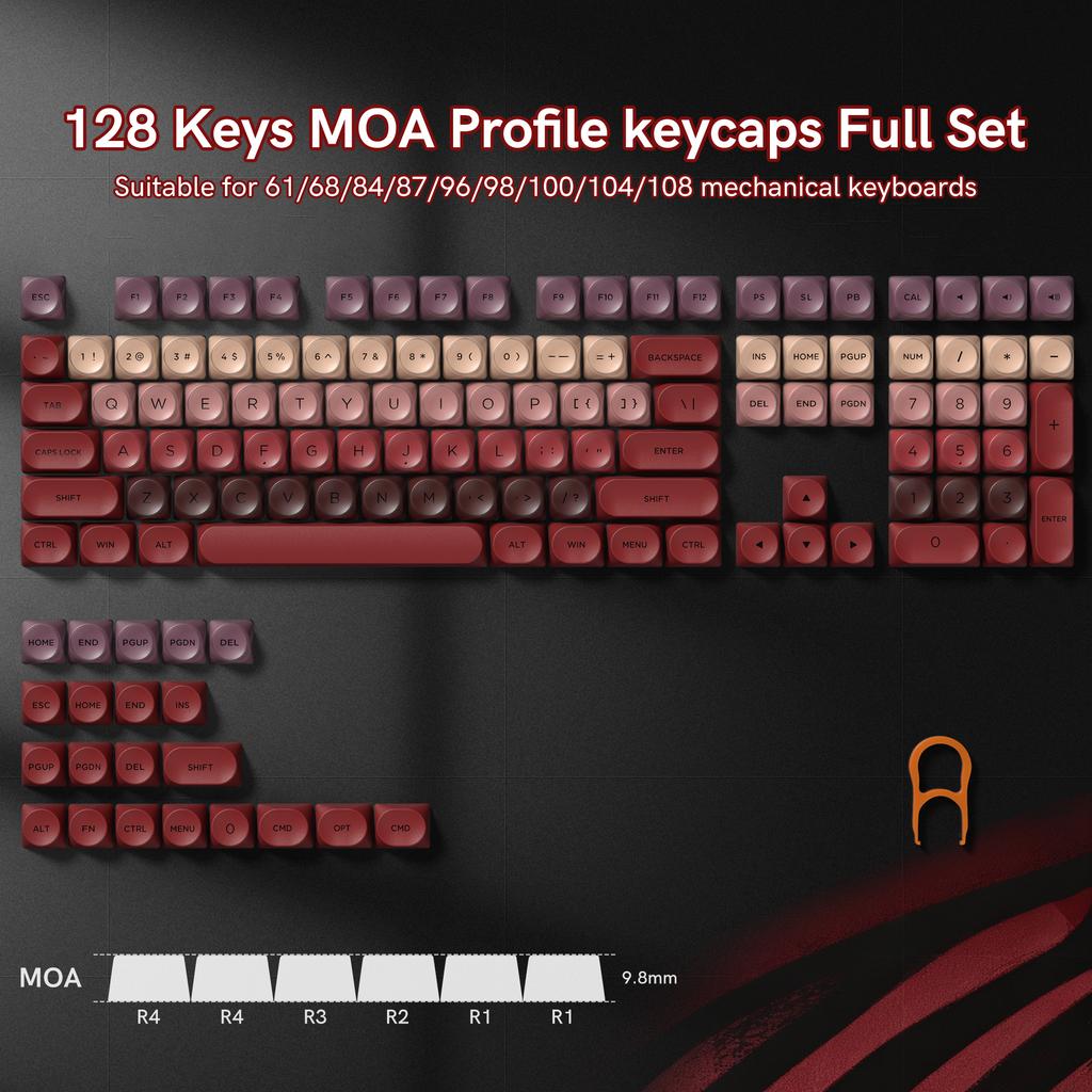 130 Keys Pink Liquid Foundation Keycap HOA Profile PBT Double Shot Keycap For Mx Switch Mechanical Keyboard ISO Enter Key Caps