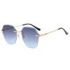 Ins Glasses Sunglasses Women'S Street Photography Frameless Trimmed Big Face Metal Sunglasses