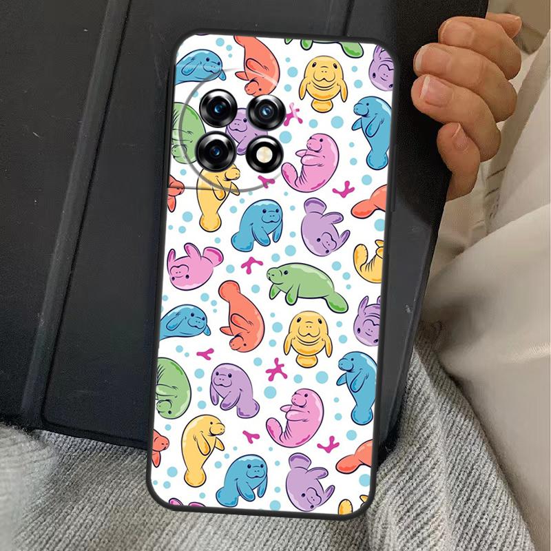 Cute Baby Manatee Case For OnePlus 13T 10T 8T 10R 12R 13R 15 13 12 11 10 9 Nord CE 5 2 3 4 Lite N20 N30 Cover