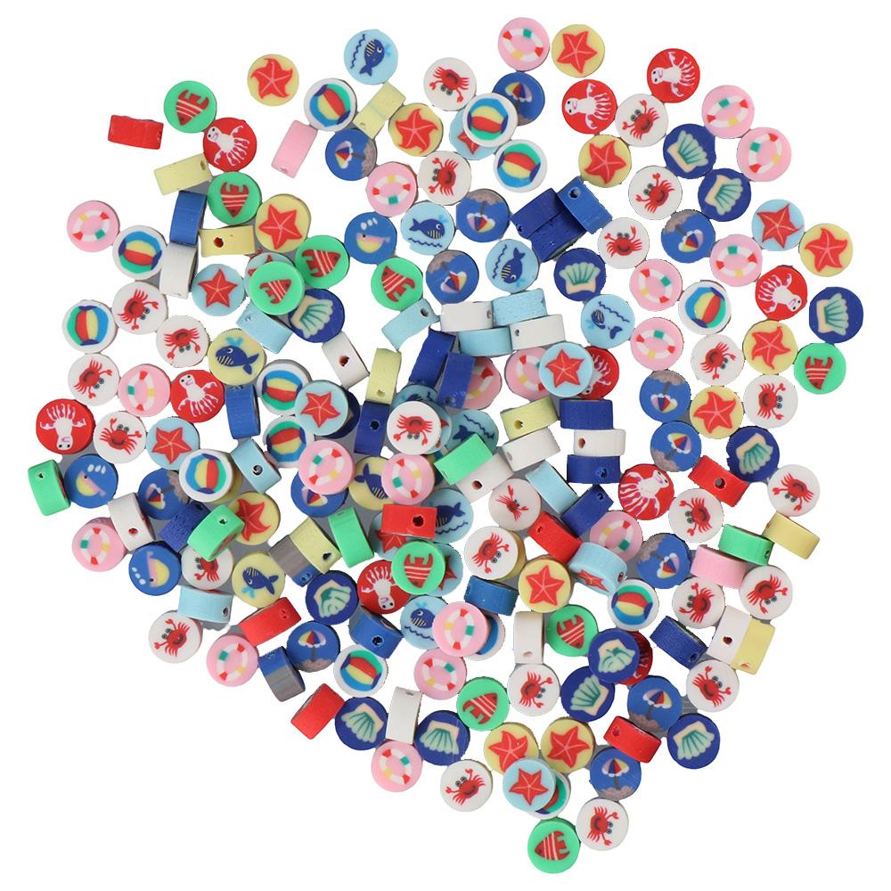 

200 шт. бусины с океаническими животными, круглые бусины с животными, круглые бусины, заколки для волос, аксессуары