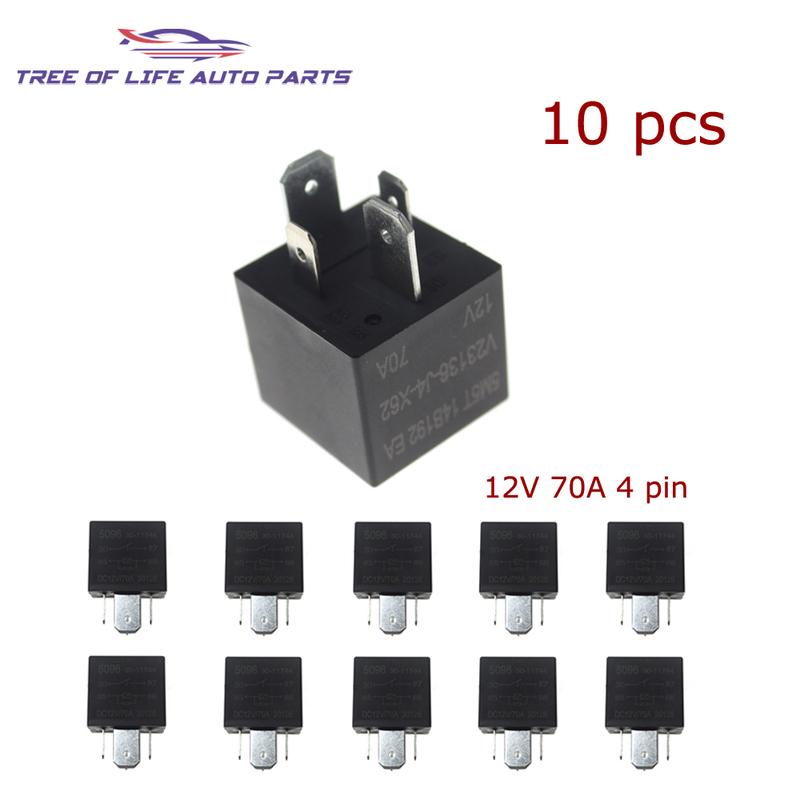 1/2/5/10x 12V 70A 4pin Relay For Ford Focus Fusion Land Rover Discovery Range Rover Sport Jaguar XF V23136-J4-X62 5M5T14B192EA
