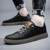 Italienische Marke Schwarze Herren Echtleder Schuhe Lässige Herrenschuhe Herren Schnürschuhe Flache Sneakers Luxusschuhe für Herren