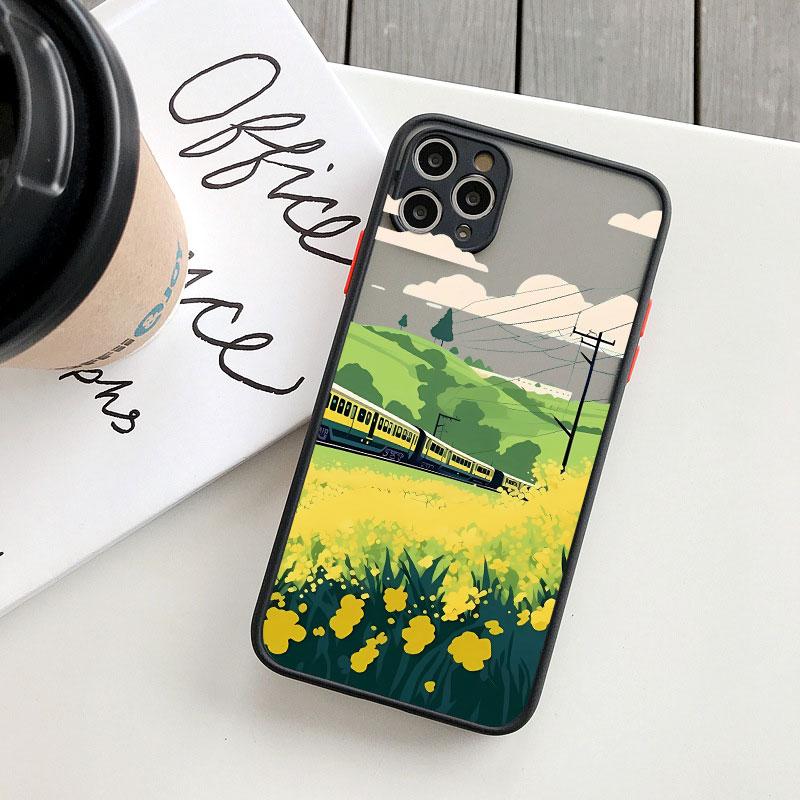 Field Flower Scenery Phone Case For iphone 7 8 Plus SE2 16 15 11 12 13 Pro Max 12 13 Mini 14 Plus X XR XS Shockproof Cover Funda